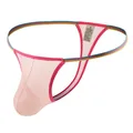 Herren Ultra-dünner transparenter sexy String Low Rise Perspective gestreifte...