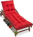 sunnypillow Liegenauflage 200 x 60 - Auflage für Gartenliege extra dick 13cm - Outdoor, wasserdicht, UV Lichtecht - Polster für Sonnenliege - Rot