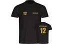 multifanshop Kinder T-Shirt - Deutschland - Trikot Nummer 12 Gold - Druck gold metallic - Kind