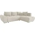 Mirjan24 Ecksofa, Creme, Textil, 5-Sitzer, Ottomane rechts,L-Form, 290x183 cm, Wohnzimmer, Sofas & Couches, Wohnlandschaften, Ecksofas