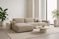 Kaiser Möbel Ecksofa Cursal L-Form, Stoff Artico, Beige, Links