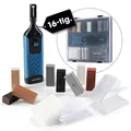 EASYmaxx Bodenfliese Reparatur-Set Fliesen & Steinböden - 16-tlg., ABS/PET/Polyester/Polypropylen (PP)/Stahl/TPR 19.5x19.5, Schwarz/Blau, Ausbessern & Reparieren von Fliesen Boden inkl.Wachsschmelzer 8 Farben