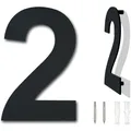 Hausnummer Edelstahl Schwarz 203mm schwebend, Wandmontage, modern