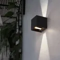 Wandleuchte Fassadenlampe Außenleuchte Gartenlampe LED Lichteffekt schwarz 10 cm