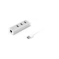 Macally U3HUBGBA, USB3 3-Port Hub & Gigabit Ethernet Adapter, Alu