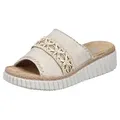 Rieker Pantolette Sommerschuh, Strandschuh, Urlaubschuh, Hausschuh mit softer Innensohle beige 36 EU