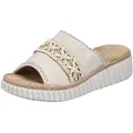 Pantolette RIEKER, Damen, Gr. 36, beige (creme), Lederimitat, klassisch, Schuhe, Sommerschuh, Strandschuh, Urlaubschuh, Hausschuh mit softer Innensohle, Topseller