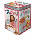 Nostalgic-Art Retro Teedose, 100 g, Tealicious & Tearrific – Geschenk-Idee für Tee-Liebhaber, Aufbewahrung für losen Tee und Teebeutel, Vintage Design