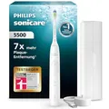 Philips Sonicare 5500 elektrische Zahnbürste, Schallzahnbürste mit 2 Putzmodi, Andruckkontrolle, EasyStart, SmarTimer und BrushPacer, Weiß, Modell HX7110/02 [Neue Technologie]