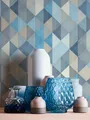 Vliestapete geometrische Dreiecke blau türkis matt Trendwall 36786-3 / 367863