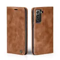 Handy Hülle für Samsung Galaxy S21 FE Klapp Magnet Smartphone Cover Case Braun