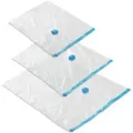 Tectake 10Er Set Vakuumbeutel  In 3 Größen  Mit Ein  und Auslassventil Zahnloser Druckverschluss  60 x 40 x 1 cm Transparent