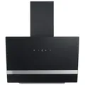 Dunstabzugshaube Hera Metall/ Glas Schwarz mit LED B: 60 cm