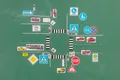 Verkehrszeichen-Satz magnetisch 124 Teile Verkehrsschilder KFZ LKW Fahrrad usw