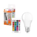 Osram STAR+ RGBW LED Lampe mit E27 Sockel, RGB-Farben per Fernbedienung änderbar, 9.7W, klassische Birnenform, Ersatz für 60W-Glühbirne, matt, LED Retrofit RGBW lamps with remote control, Einzelpack