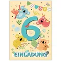 JUNAPACK Einladungskarten Koala Einladungen zum 6. Geburtstag Karten für Kinder Tiere, Einladungskarten zum 6. Geburtstag mit Koala Motiv