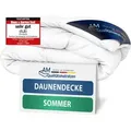 DormiGood | Premium Daunendecke | 135x200 cm | Sommerdecke | 100% Daunen (200g) | Bettdecke |135x200 | Sommerbett | Sommer | Leicht | Dünn | Nomit... - Weiß