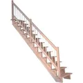 Treppe Lindos Buche Gerade 100 cm Holz-Edelstahl-Geländer FSC®