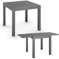 Juskys Gartentisch Laki 80x80 cm ausziehbar - Alu Esstisch - Balkonmöbel Gartenmöbel Anthrazit