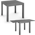 Juskys Gartentisch Laki 80x80 cm ausziehbar - Alu Balkonmöbel Gartenmöbel Anthrazit