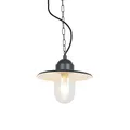 Qazqa Industrie außen Pendelleuchte, Pendellampe für den Garten - Kansas - Dunkelgrau, max. 60W, Geeignet für LED, IP44, Rund