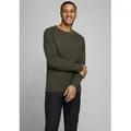 Jack & Jones Rundhalspullover JJEHILL Pullover mit angenehmem Tragegefühl Modisch, schmal, Baumwolle, Rundhals grün XXL (58/60)