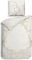 Heckett & Lane Satin Bettwäsche 135x200 Lauren Off-White Ornamente Barock Wende