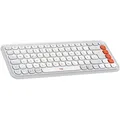Logitech POP ICON KEYS, Mini, Kabellos, Bluetooth, Scherenschalter, QWERTZ, Weiß - Weiß