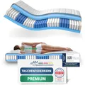 AM Qualitätsmatratzen Premium Taschenfederkernmatratze 110x200cm H3 24cm - Made in Germany & Oeko TEX Siegel - 7 Zonen Federkernmatratze 110x200 mit Lyocell Bezug - Ergonomische Matratze 110x200 H3