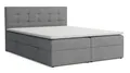 VENASI MÖBEL Jessa Boxspringbett mit Bettkästen H2/H3 Matratze und Topper (Grau, 140 x 200 cm)