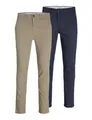 JACK & JONES Herren Jjimarco Jjdave Akm 2 Pack Noos Hose, Beige, 29W / 30L EU