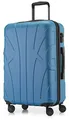 SUITLINE - Hartschalen-Koffer Koffer Trolley Rollkoffer Reisekoffer mit Erweiterung, TSA, 66 cm, 53 Liter, Cyanblau