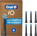 Braun Aufsteckbürsten iO Black Ultimative Reinigung Aufsteckbürsten – entwickelt für, gründliche Plaque-Entfernung mit innovativen Borsten-in-, Borsten-Bündeln – kompatibel mit Oral-B iO, elektrische Zahnbürste – 6 Stück im praktischen Vorratspack