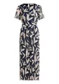 Betty & Co Damen Jumpsuit mit Plissee 38, Dark Blue/Nature