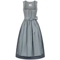 Nübler Dirndl Langes Dirndl Gill in Silber von Nübler - Rocklänge 90 cm blau|silberfarben 54