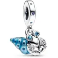 Pandora Charm-Einhänger PANDORA Charm Anhänger Glow-in-the-dark Einsiedlerkrebs blau|silberfarben