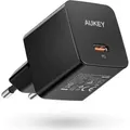 Aukey PA-Y20S Schwarzes Mini-Ladegerät 1xUSB-C 20W PD-Netzteil (20 W, 1 Port) (PA-Y20S Black)