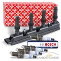 FEBI ZÜNDSPULE +4x BOSCH ZÜNDKERZE FÜR OPEL ADAM ASTRA CORSA E MOKKA ZAFIRA 1.4