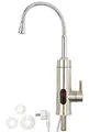 Rosenstein & Söhne Elektrischer Wasserhahn: 2in1-Edelstahl-Armatur & Durchlauferhitzer, LED-Display, 60 °C, 1/2" (Durchlauferhitzer Wasserhahn, Duscharmatur mit, Bad)