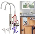 2er-Set 2in1-Edelstahl-Armatur & Durchlauferhitzer, Display, für 1/2"