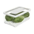 iDesign Vorratsbehälter mit Deckel, großer Kühlschrankorganizer für Obst & Gemüse mit Luftregulierung transparent/weiß/grün