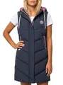 Zwillingsherz Damen Weste Steppweste – blau warme Winterweste mit Kapuze, leicht & kuschelig, top verarbeitet