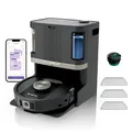 Shark PowerDetect 2-in-1 Saugroboter & Wischroboter, NeverTouch Pro 60-Tage-Selbstentleerung, selbständiges Nachfüllen & Reinigen, 3D-/ LiDAR-Navigation, NeverStuck, App-Steuerung, Schwarz RV2800ZEEU