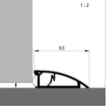 Ellen Türanschlagschiene AKW mit hart-/weich PVC-Lippe 63x20x900mm 0501139