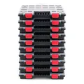 Kistenberg 10x Sortimentskasten NORS14 Sortierbox Set Sortierkasten Kleinteilemagazin Mit Trennstegen Mit komfortablem und stabilem Griff Durchsichtiger Deckel Kunststoff 34,4 x 24,9 x 5 cm
