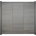 Zaun Hauptelement Hörvig BPC-Stecksystem Rahmen anthrazit 180 x 180 cm schiefergrau - Grau