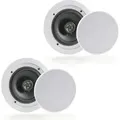 Pyle 16,5 cm Bluetooth Einbaulautsprechersystem für Wand- und Deckeneinbau, 2-Wege, Schnellanschlüsse, wechselbare runde/quadratische Abdeckung, ... - Weiß