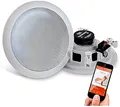 Pyle Deckenlautsprecher, Wandlautsprecher Bluetooth, 200W- 23cm- Einbaulautsprecher, Bluetooth Speaker- für Heimkino, Büro, Soundsystem Flach & Rund – Stereoanlage, für Wand, Regal & Decke