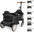 BabyGo Bollerwagen Cozy Rider (Set, 7-tlg., inkl. 2x Sonnenschutz, Tisch, Moskito- u. Regenschutz, Flaschenhalter), klein zusammenfaltbar