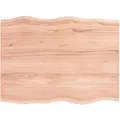 vidaXL Tischplatte 80x60x2 cm Massivholz Eiche Behandelt Baumkante 363944